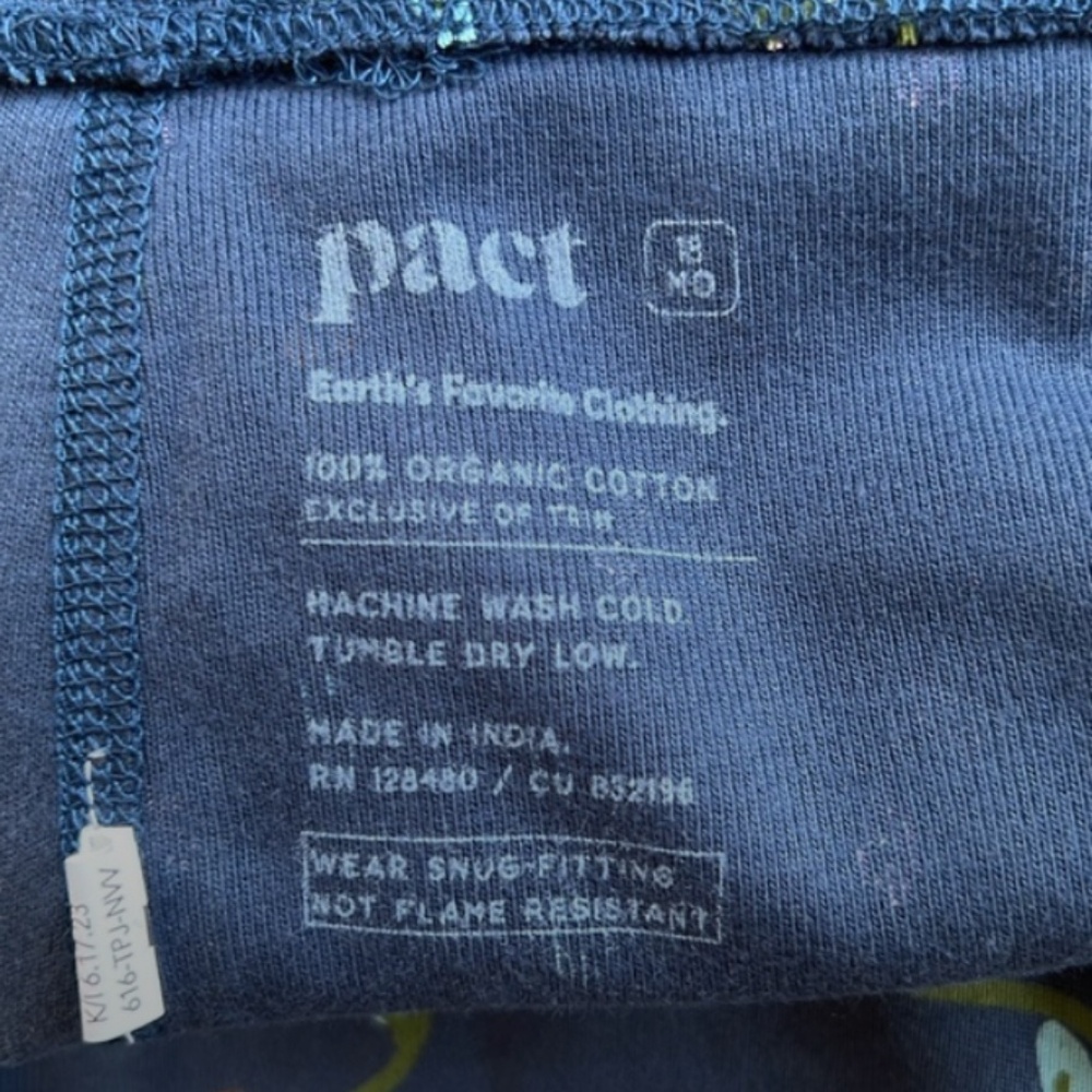 Pact organic cotton unisex kids Navy Lights Pajama Set - Picture 4 of 10